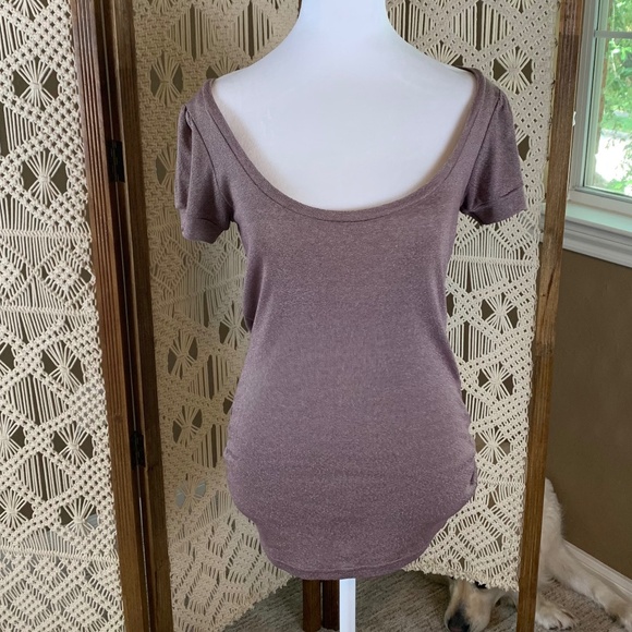 Michael Stars short sleeve low scoop neck puff t-shirt OSFM - Picture 1 of 7